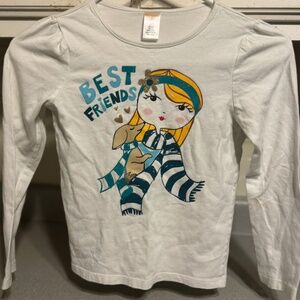 Cute GYMBOREE long sleeve girls top size 7  “Best friends” dog and girl